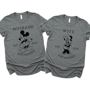 Husband and Wife -Mickey and Minnie Mouse Matching Disney Shirts - Disney Couples - Honeymoon - Just Married - Established Date