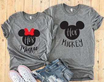 Minnie och Musse Pigg Disney Par Matchande T-shirts