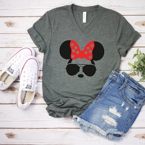 Aviator Minnie T Shirt - Disney Trip Matching Shirts - Minnie Mouse T Shirt - Süßes Minnie Shirt - Minnie mit Sonnenbrille