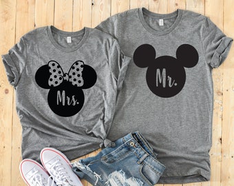 Mr. and Mrs. Minnie and Mickey Mouse Matching Disney Shirts - Disney Couples - Honeymoon