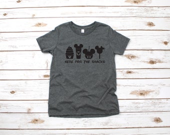 Here for the Snacks Kids T Shirt - Infant Toddler Youth Mickey Shirt - Disney Kids Snack Goals Shirt