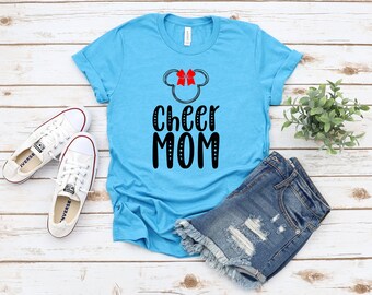 Cheer Mom Adult Minnie Mouse T shirt - Disney Trip Matching Shirts- Cheer Squad - Cheerleading Competition