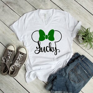 St. Patrick's Day Minnie Mouse T Shirt- Shamrock Clover Minnie Shirt - Lucky Minnie Shirt - Disney St. Patty's Day Shirt - Disney Fan Shirt