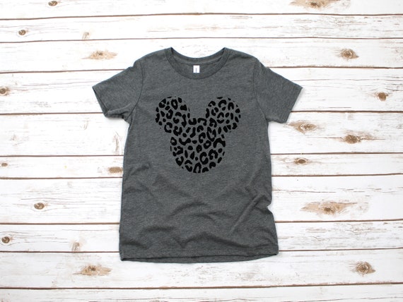 Custom Animal Print Mickey Mouse Youth T Shirt Disney Kids Cheetah Leopard Safari T Shirts Personalized Name Mickey Shirt Etsy