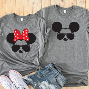 Koszulki z okularami przeciwsłonecznymi Minnie i Mickey Aviator - Pary Disney - Pasujące koszulki Disney - Walentynki