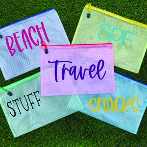 Personalisierte Wasserfeste Reißverschlusstasche - Nass oder Trocken Beutel - Benutzerdefinierter Name - Strand - Pool - See - Boot - Reisegröße - Geschenk