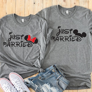 結婚記念日 - ディズニーカップルお揃いユニセックスTシャツ - ミッキーとミニーマウス - 記念日 - ハネムーン - ディズニームーン