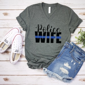 Police Wife T Shirt - Blue Line T Shirt - Police T Shirt