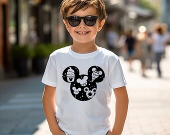 Mickey Head Design - Here for the Snacks Kids T Shirt - Infant Toddler Youth Mickey Shirt - Disney Kids Snack Goals Shirt