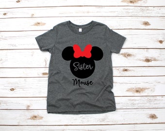 Sister Mouse Minnie Kids T Shirt - Infant Toddler Youth Minnie Shirt - Disney Kids Shirts - Family Matching