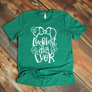 Luckiest Day Ever - St. Patrick's Day Minnie Mouse T Shirt- Disney Shamrock Clover Shirt- Lucky Minnie Shirt