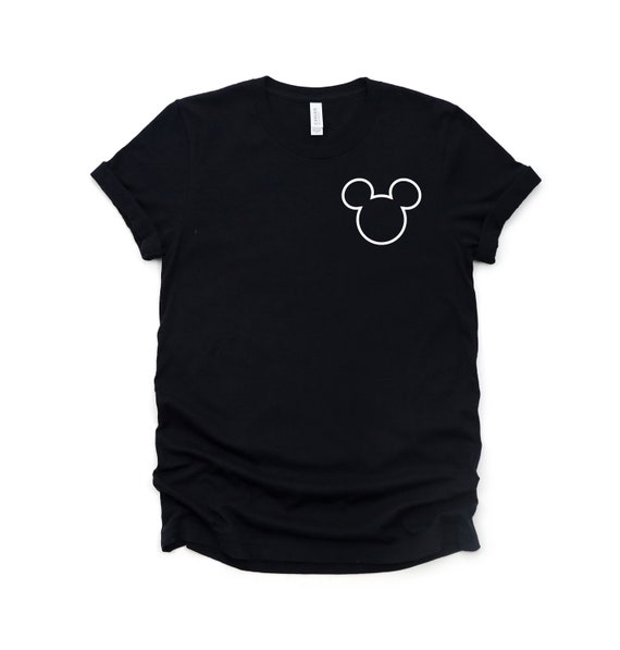 Pocket Size Mickey Outline Adult Unisex T Shirt Disney Trip Matching Shirts Mickey  Mouse T Shirt 