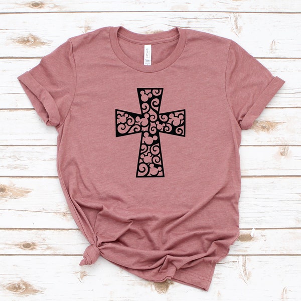 Hidden Mickey Inside Cross - Easter Disney Shirt -Faith - Love Mickey Mouse -Adult Unisex