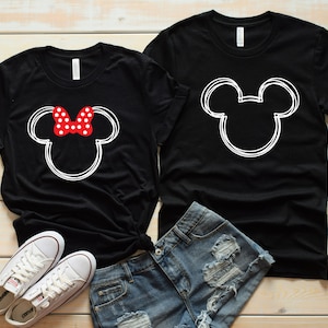 Scribble Minnie and Mickey Shirts - Disney Couples - Matching Shirts - Hand Drawn Characters