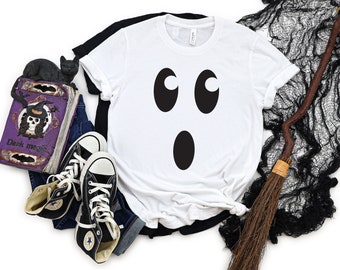 Ghost Adult T Shirt - Halloween  - Funny - Scary  Ghost Face Costume