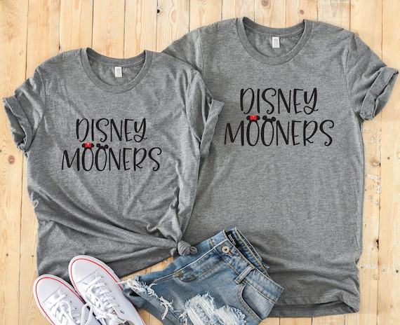 Disney Mooners Just Married Disney Couples Matching Unisex T Shirts  Mickey and Minnie -Custom Anniversary