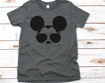 ミッキーマウス キッズ T シャツ - 幼児・ユース ミッキー シャツ - ディズニー キッズ シャツ - クールなミッキー サングラス T シャツ