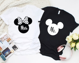 Mr. and Mrs. Minnie and Mickey Mouse Matching Disney Shirts - Disney Couples - Honeymoon