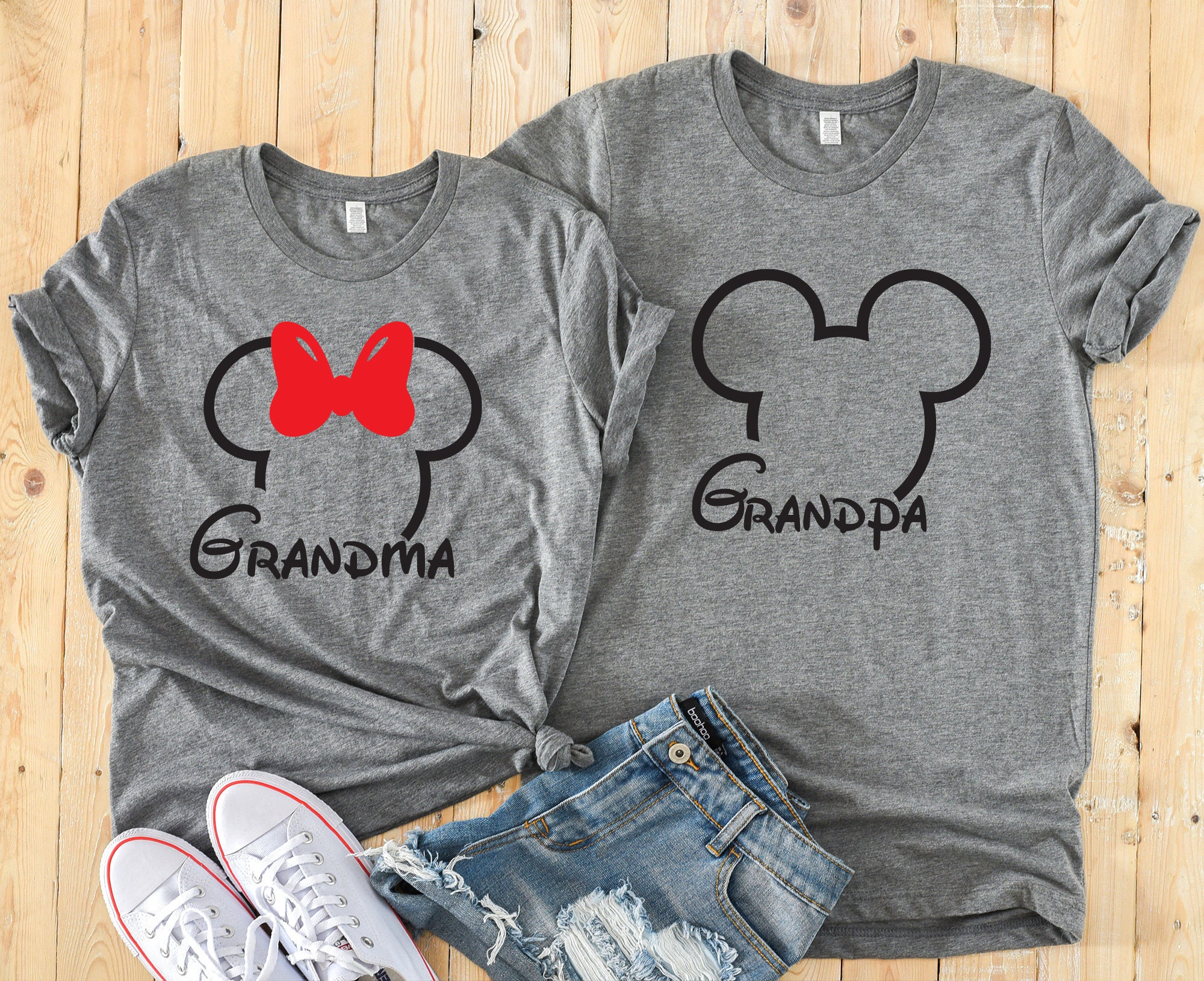 Discover Grandma and Grandpa Minnie and Mickey Mouse Custom Matching Disney Shirts