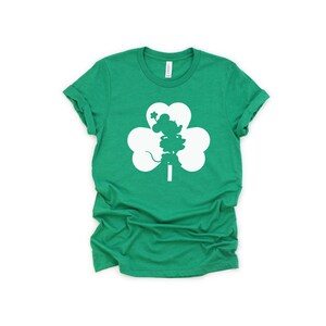 St. Patrick's Day Minnie Mouse T Shirt- Outline Silhouette inside Shamrock - Lucky Disney Minnie Shirt