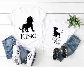 I Just Can't Wait To Be King - Daddy and Son Matching Set - Lion King - Simba - Mufasa - Father's Day Gift