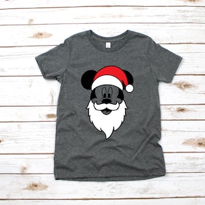 Santa Mickey Mouse Shirt - Infant Toddler Youth Mickey Shirt - Disney Kids Shirts - Christmas Holiday Shirt