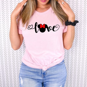 Minnie Mouse Love Erwachsene Unisex T Shirt - Disney Passende Shirts - Valentinstag