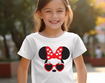 Custom Name Minnie Mouse Disney T shirt - Name Monogram Minnie Mouse Sunglasses Kids Shirt  - Personalized Disney Matching Family Shirts