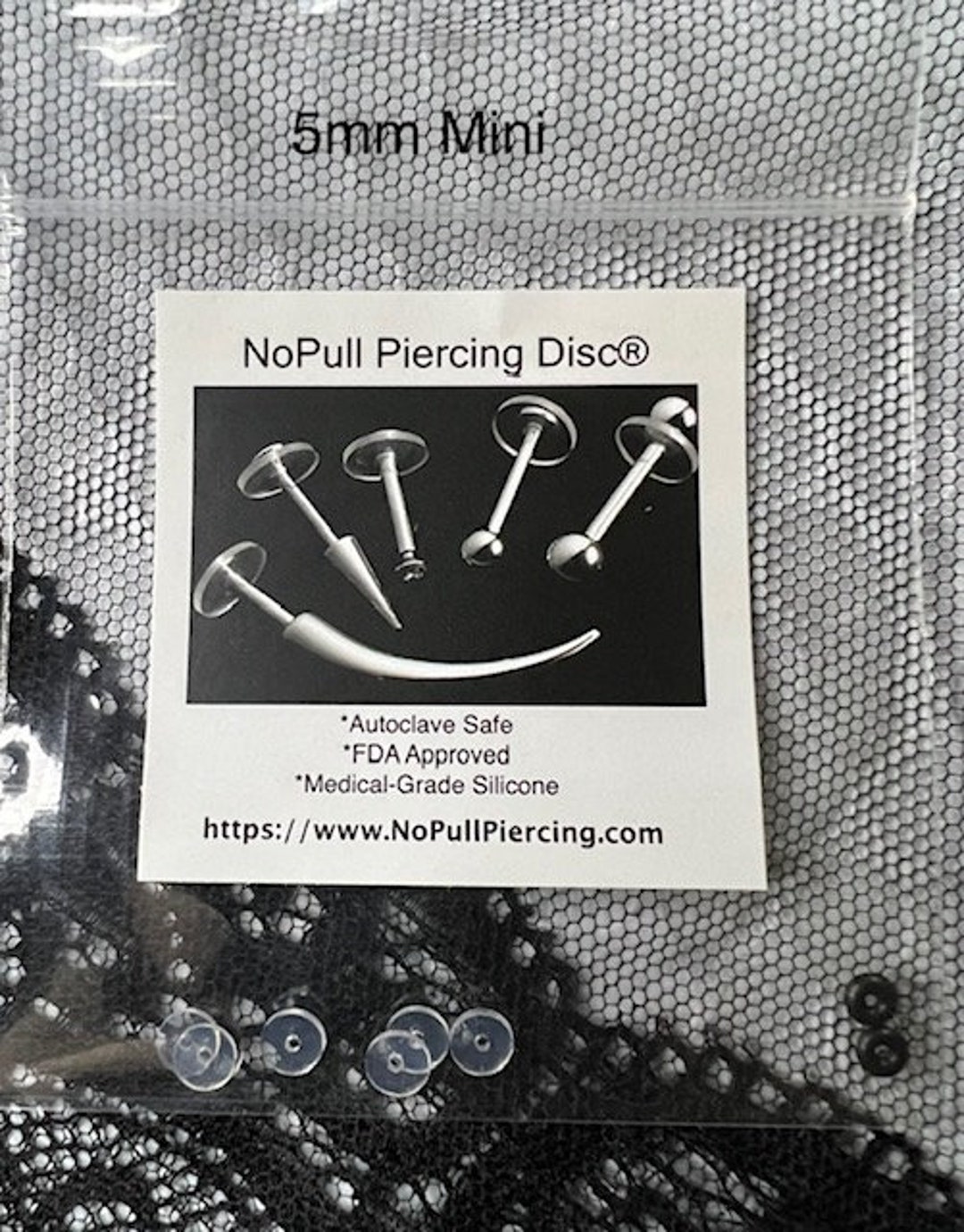 5mm MINI 6 Reusable Nopull Piercing Disc® With 1pr. O-rings 16g