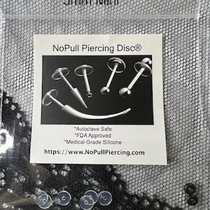 Sterile Silicone Flexible Piercing Healing Disc Disk No Pull No Bump 3mm  7mm 9mm