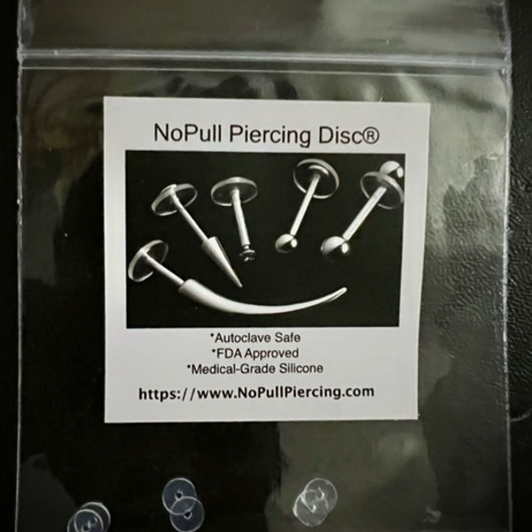 7mm - 6 reusable NoPull Piercing Disc® for piercing bumps, with 1pr. O-rings (14g hole)