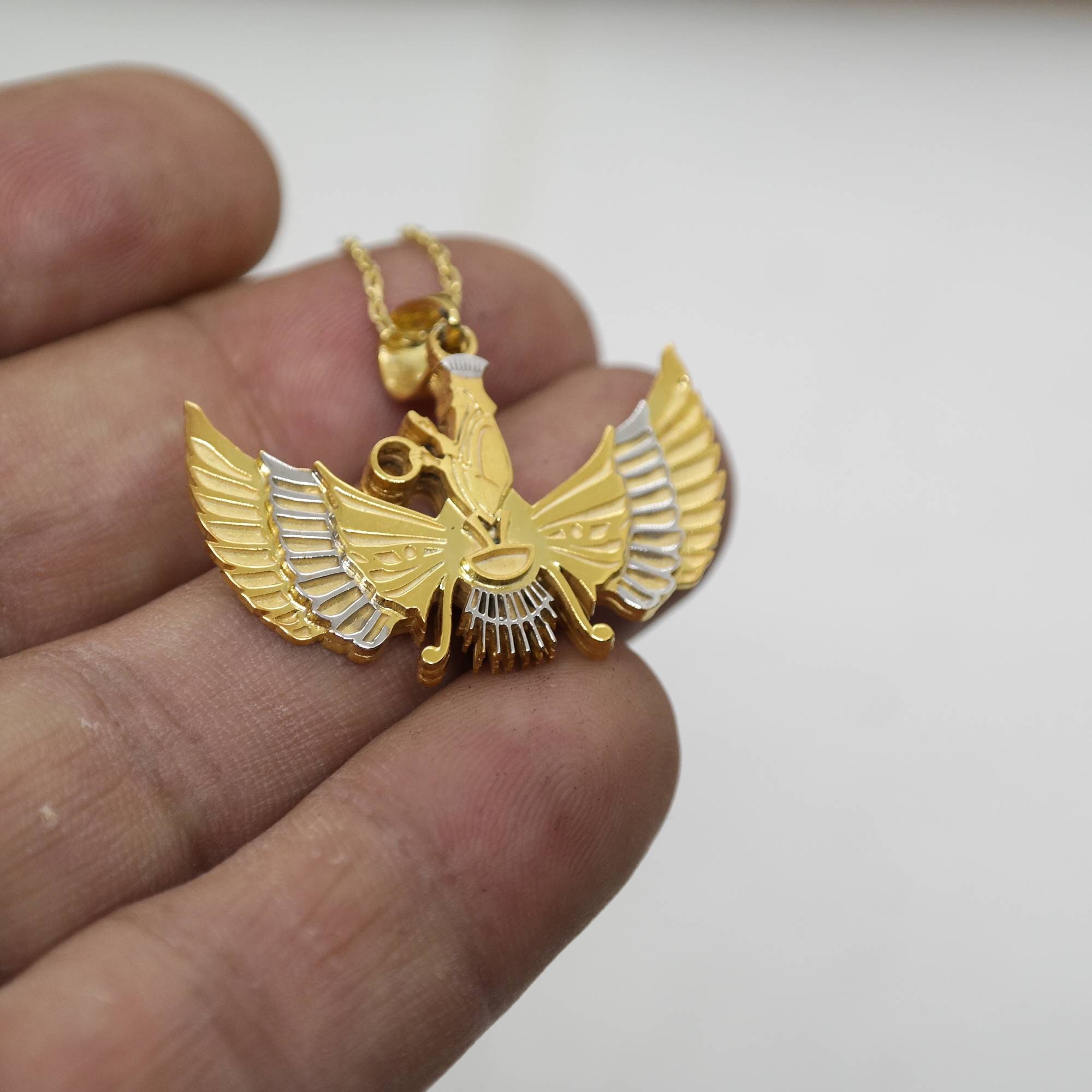 Ahura Mazda Pendant, Ormuzd Necklace, Faravahar Pendant, God of