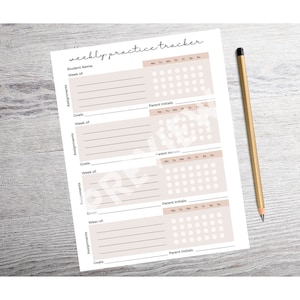 Music Practice Tracker, Music Practice Log, Printable Practice Tracker, Music Practice Record, Music Assignment Sheet, Music Teacher Tools