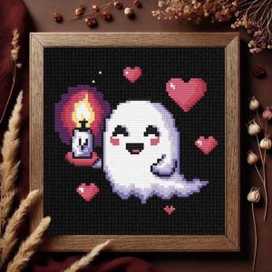 Your friendly ghost cross stitch pattern PDF instant Download  Halloween kawaii Ghosts | magic and spooky Kreuzstich point de croix Gothic