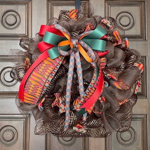African Deco Mesh wreath
