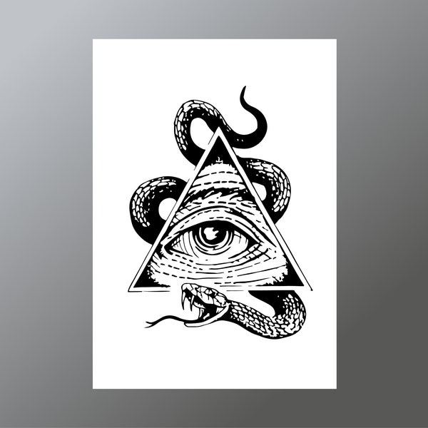 Illuminati & Snake Tattoo Art Print