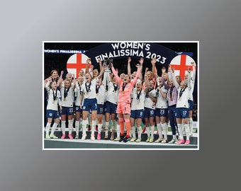 England Lionesses' Women's Finalissima 2023 Trophy Lift Winners Print