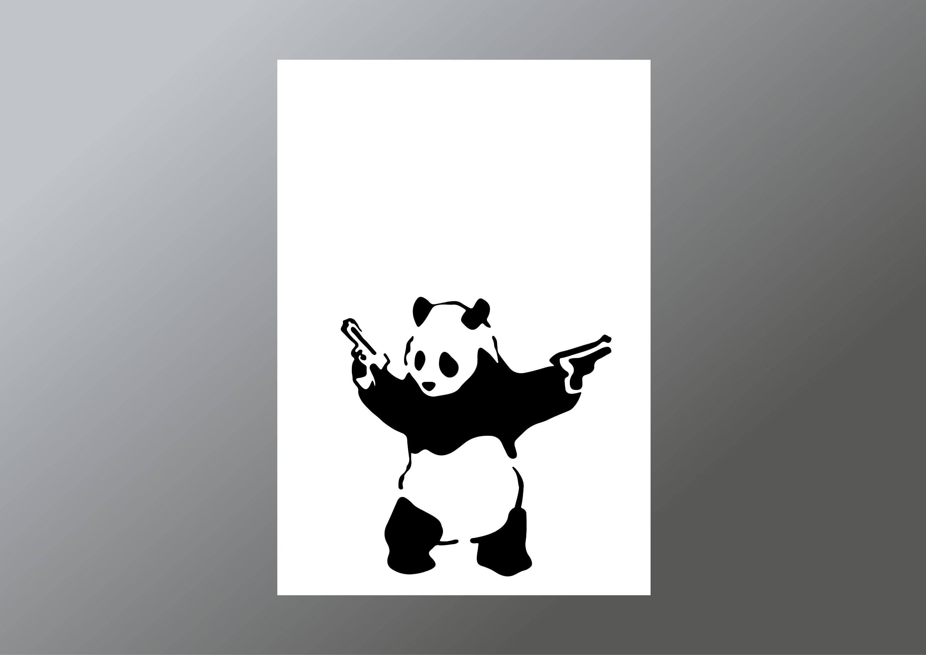 Banksy Inspired Panda Guns Art Print | Etsy