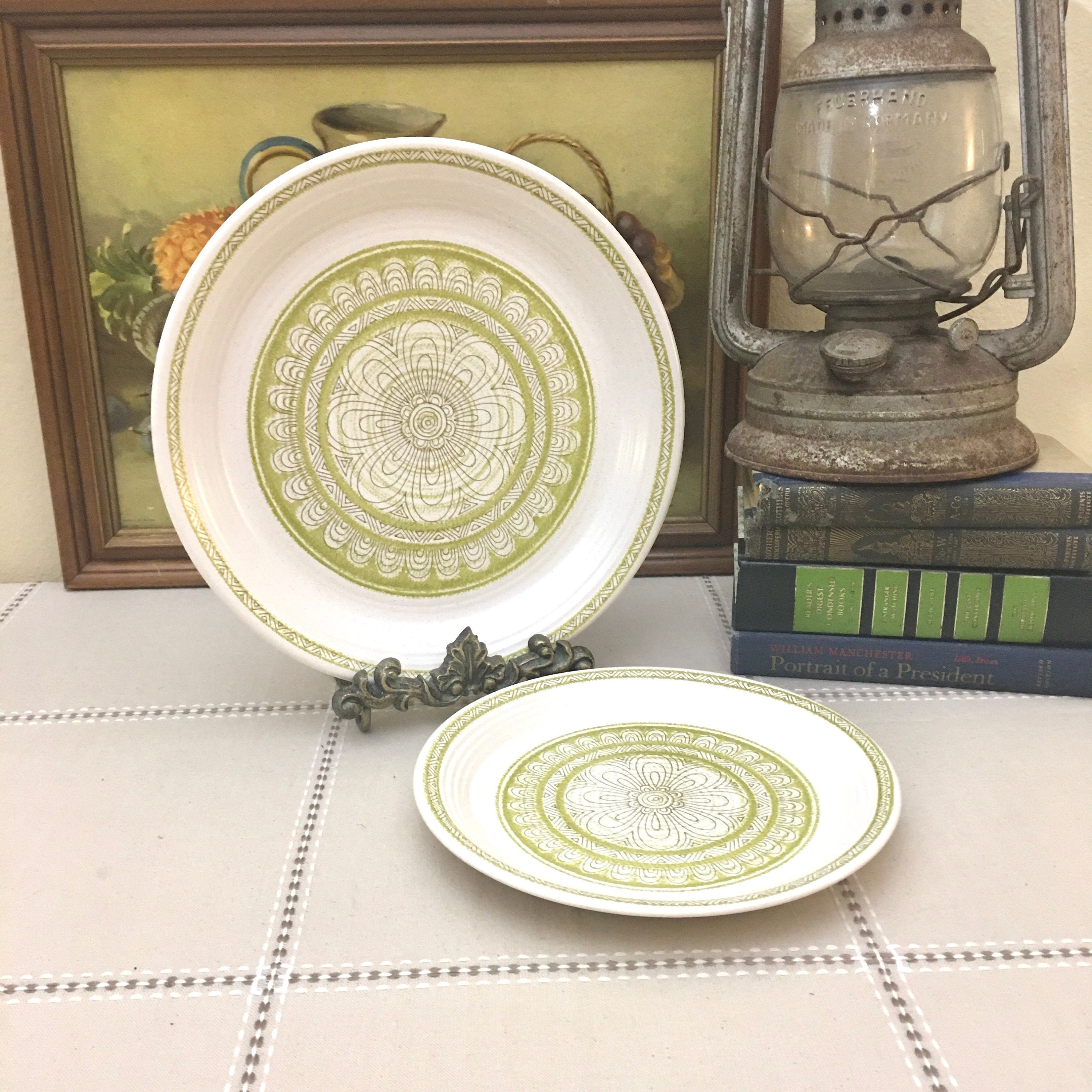 Vintage Franciscan Hacienda Green Dinner Plate and Salad Plate Etsy