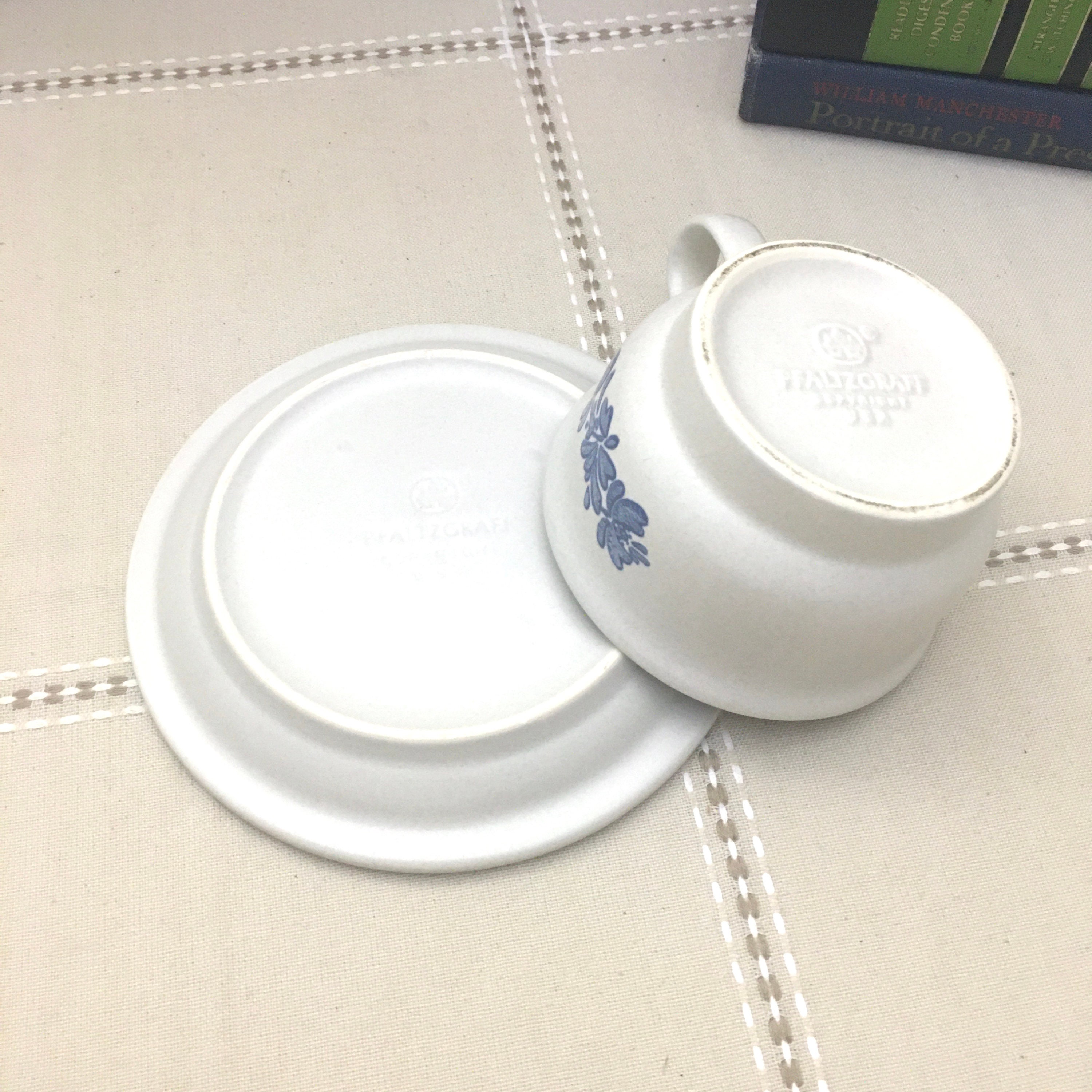 Vintage Pfaltzgraff Yorktown Stoneware Mug and Saucer Etsy