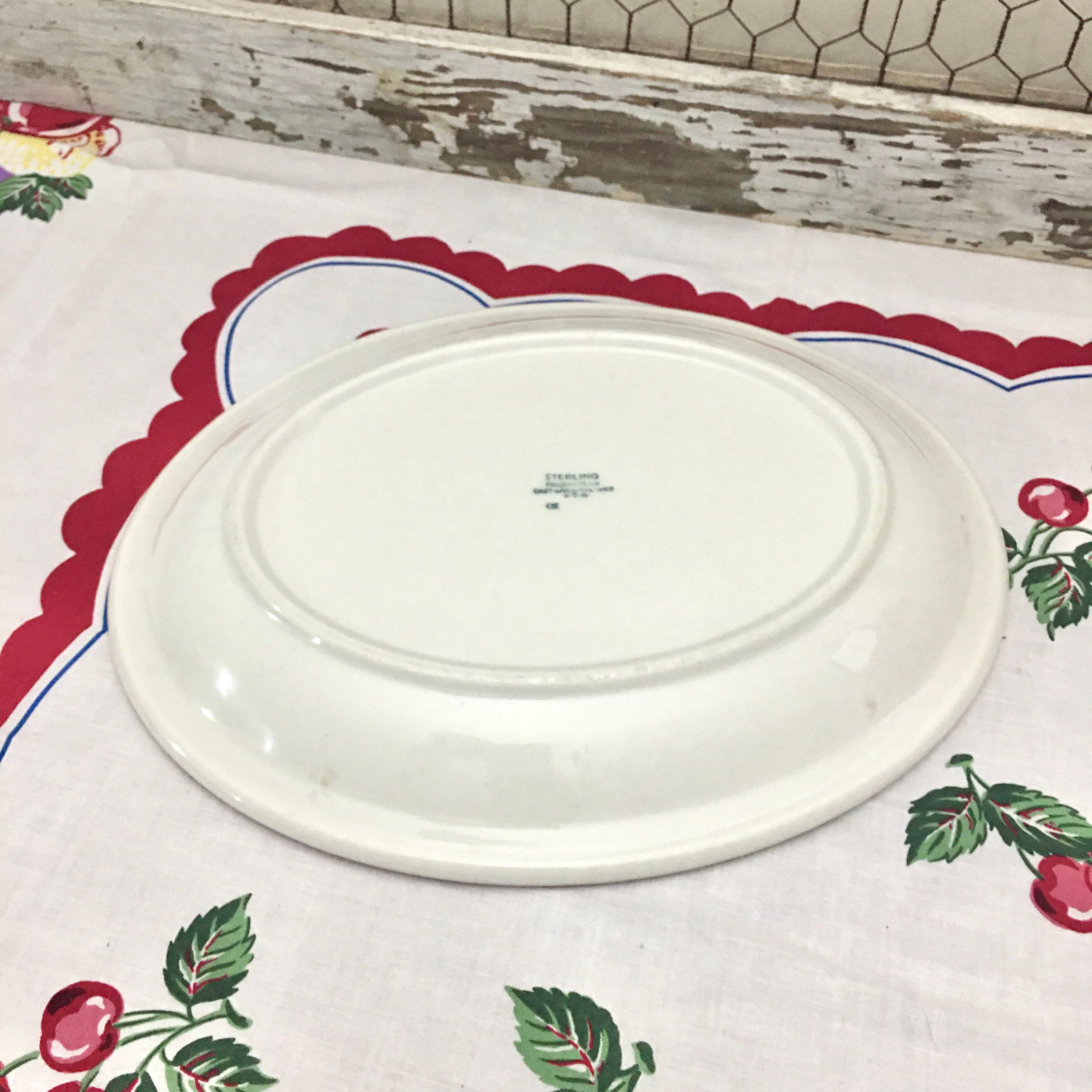 Vintage Sterling Vitrified China Oval Platter Red Fade to Etsy