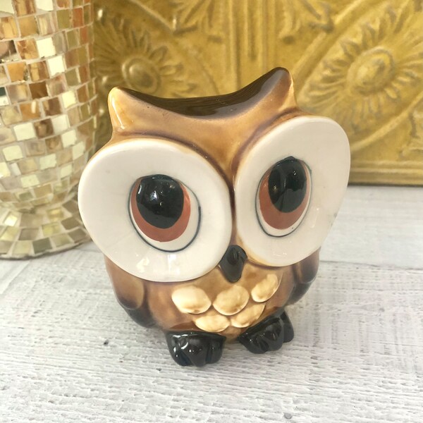 Vintage Norcrest Porcelain Owl Bank.