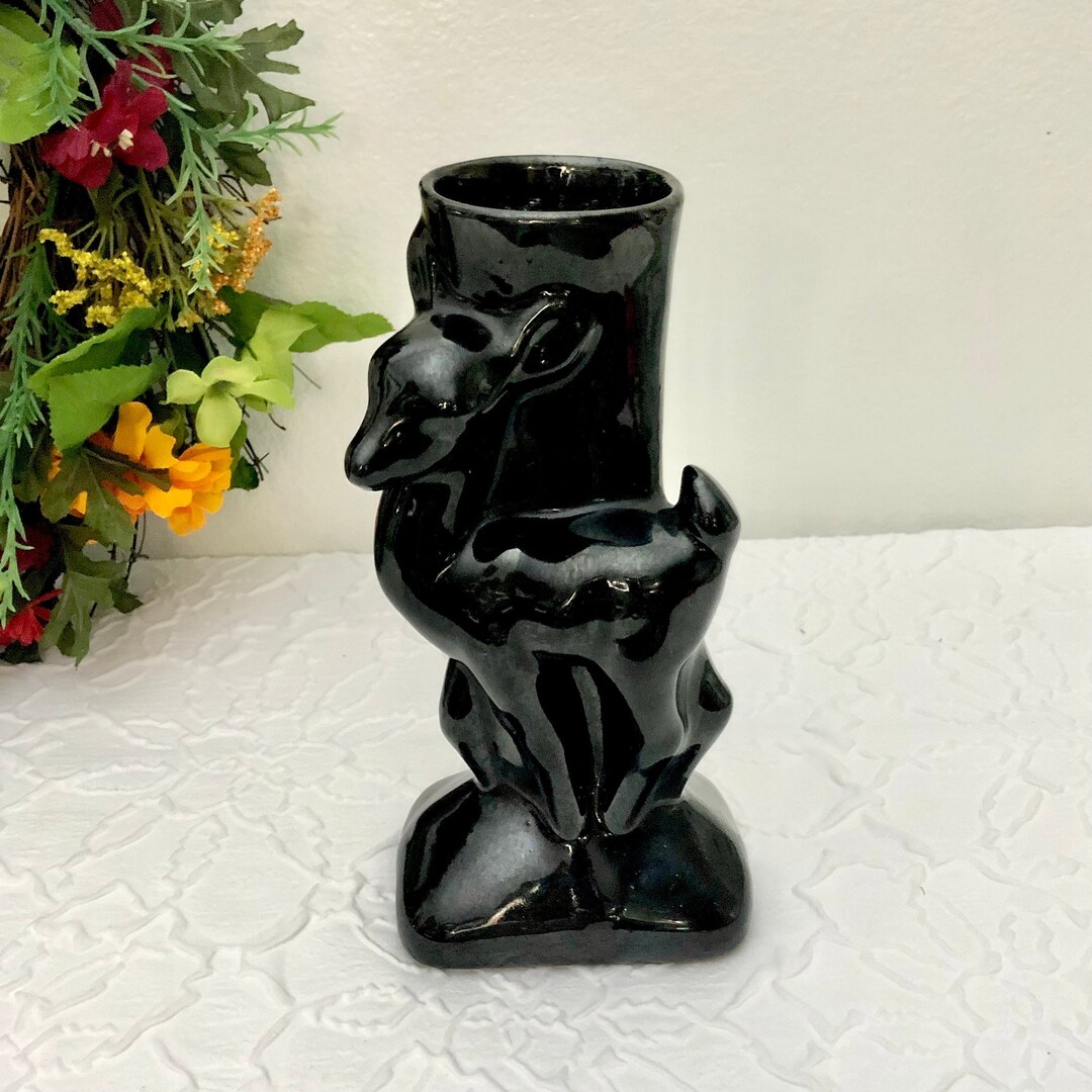 Vintage Dryden Pottery Deer Vase Etsy