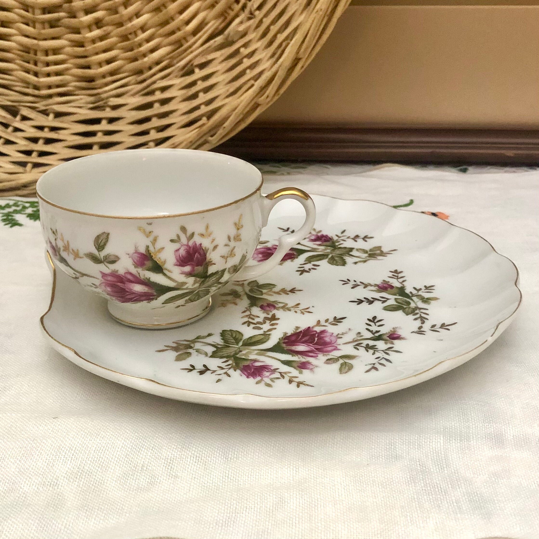 Vintage Porcelain Snack Sets Japan Etsy