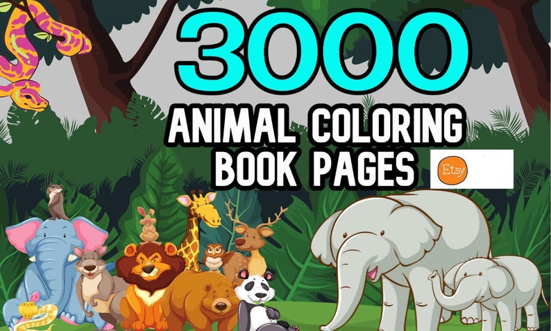 3000+ bundle animal coloring pages | animal coloring book for kids | Zoo Coloring Pages | alphabet Coloring Pages | dinosaur coloring pages image 1