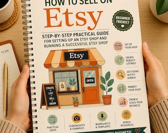 Cómo vender en Etsy para principiantes: Configuración paso a paso de la tienda Etsy, SEO, listados, marketing y guía para el éxito del vendedor.