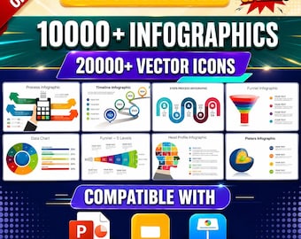 10,000+ PowerPoint Templates Bundle | Infographic templates | Business Presentation Templates | Keynote Slides | Instant Digital Download