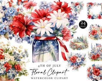 4 juli png-paket, självständighetsdagen clipart-paket | Självständighetsdagen png-paket, 4 juli blommig png, 4 juli blommig clipart