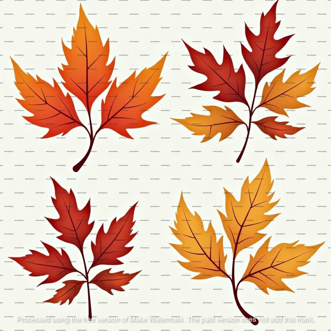 10 Autumn Leaves Bouquet Clipart Png, Fall Leaves Watercolor PNG Set ...