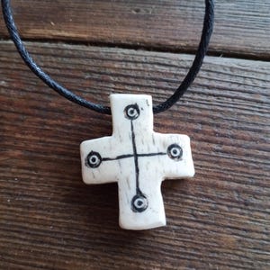 Viking cross, Viking jewelry, cross made of bone